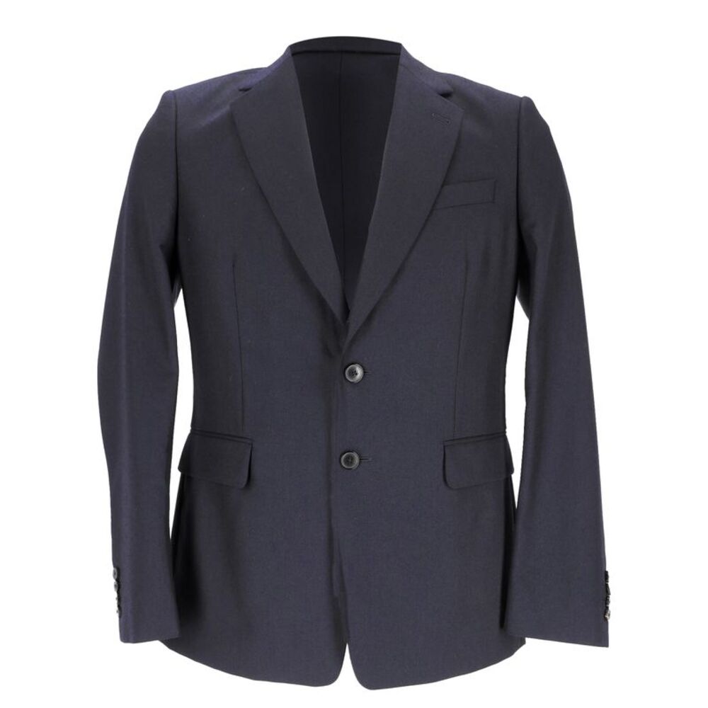 Dries Van Noten Single-Breasted Blazer in Navy Blue Wool